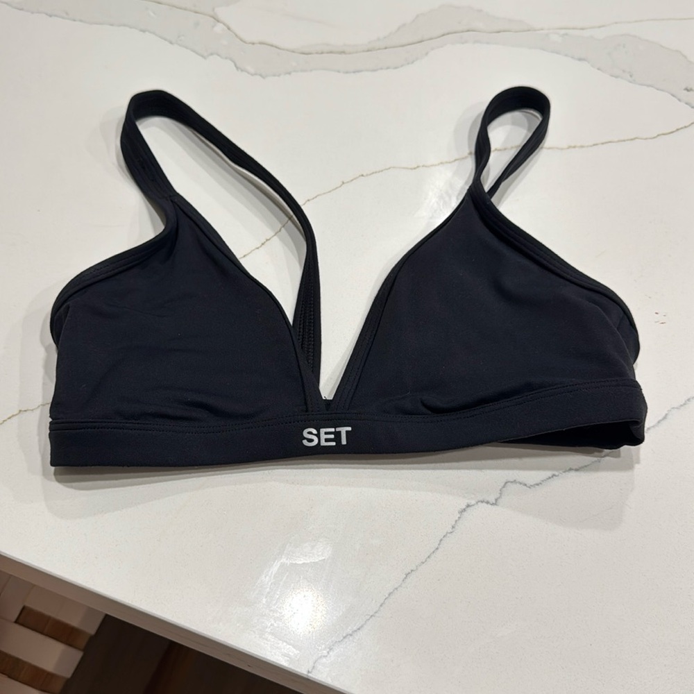 Never worn, just way too big Set Active Black Workout Bra